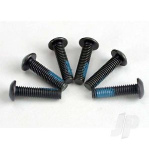 Traxxas Screws, 3x12mm button-head machine (6 pcs) (Starter attachment screws with Threadlock)