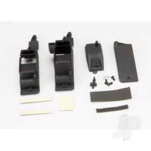 Traxxas Box, receiver & battery (2 pcs) / cover / foam pad & adhesive / charge jack plug (rubber) / 4x8mm BCS (1pc) / 4x12mm BCS (2 pcs) (contains both boxes to accommodate either AA battery holder or RX flat pack)