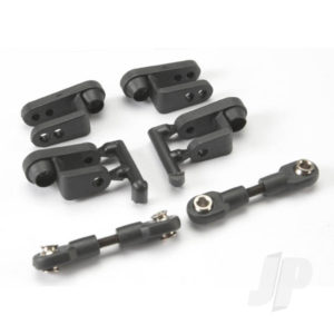 Traxxas Servo horns, steering, Long (2 pcs), Short (2 pcs) / linkage, steering (3x20mm turnbuckle) (2 pcs) / rod ends (Short) (4 pcs) / hollow balls (4 pcs)
