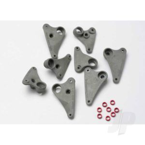 Traxxas Rocker arm Set, progressive-2 (90-T) / spacers (Red aluminium) (8 pcs)