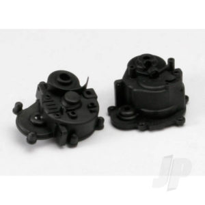 Traxxas Gearbox halves (Front & Rear) / rubber access plug / shift detent ball / spring / 4mm GS / shift shaft seal, glued
