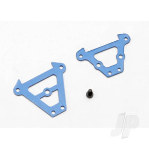 Traxxas Bulkhead tie bars, Front & Rear (Blue-anodized aluminium) / 2.5x6 CS (1pc)