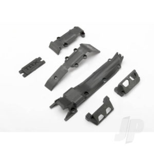 Traxxas Skidplate Set, Front (1pc) / Rear (1pc) / transmission (1pc) / steering servo guards (2 pcs) / steering servo cover plate (1pc)