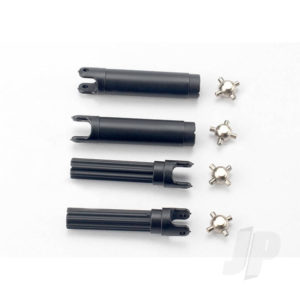Traxxas Half shafts, left or right (internal splined half shaft (2 pcs) / external splined half shaft) (2 pcs)) / metal u-joints (4 pcs)