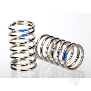 Traxxas Spring, shock (nickel finish) (GTR) (2.925 rate, Blue) (1 pair)