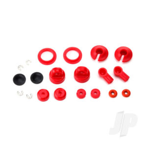 Traxxas Rebuild kit, oil-filled shocks (o-ring, bladder, piston, shaft guide, E-clips, shock cap, shock rod end) renews 2 shocks