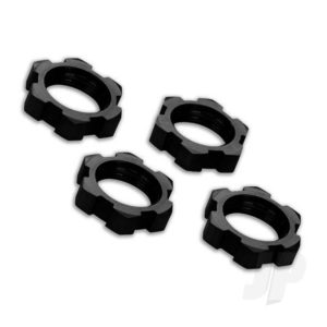 Traxxas Wheel nuts, splined, 17mm, serrated (black-anodized) (4 pcs)