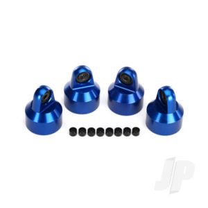 Traxxas Shock caps, aluminium (Blue-anodized), GTX shocks (4 pcs) / spacers (8 pcs)