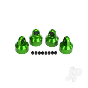 Traxxas Shock caps, aluminium (Green-anodized), GTX shocks (4 pcs) / spacers (8 pcs)