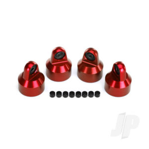 Traxxas Shock caps, aluminium (Red-anodized), GTX shocks (4 pcs) / spacers (8 pcs)