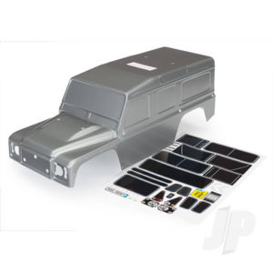 Traxxas Body, Land Rover Defender, graphite silver (painted) / decals