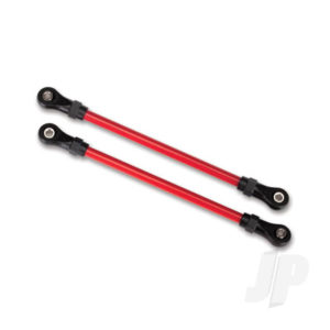 Traxxas Suspension links, Front lower, Red (2 pcs) (5x104mm, powder coated Steel) (assembled with hollow balls) (for use with #8140R TRX-4 Long Arm Lift Kit)