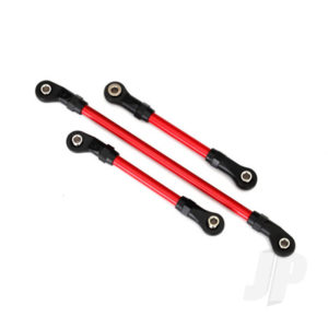 Traxxas Steering link, 5x117mm (1pc) / draglink, 5x60mm (1pc) / panhard link, 5x63mm (Red powder coated Steel) (assembled with hollow balls) (for use with #8140R TRX-4 Long Arm Lift Kit)