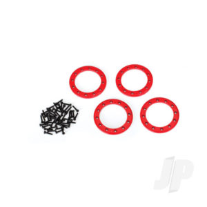 Traxxas Beadlock rings, Red (1.9in) (Aluminium) (4 pcs) / 2x10 CS (48)