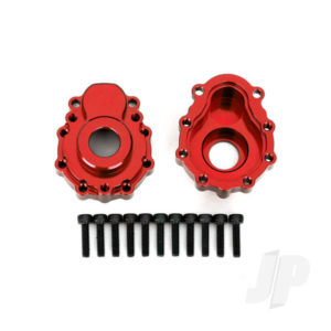 Traxxas Portal housings, outer, 6061-T6 aluminium (Red-anodized) (2 pcs) / 2.5x10 CS (12 pcs)