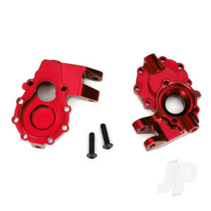 Traxxas Portal housings, inner (Front), 6061-T6 aluminium (Red-anodized) (2 pcs) / 3x12 BCS (2 pcs)