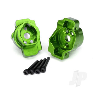 Traxxas Portal drive axle mount, Rear, 6061-T6 aluminium (Green-anodized) (left and right) / 2.5x16 CS (4 pcs)