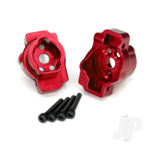 Traxxas Portal drive axle mount, Rear, 6061-T6 aluminium (Red-anodized) (left and right) / 2.5x16 CS (4 pcs)