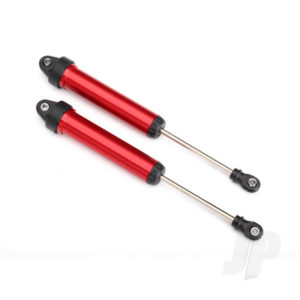 Traxxas Shocks, GTR, 160mm, aluminium (Red-anodized) (fully assembled with out springs) (Rear, no threads) (2 pcs)