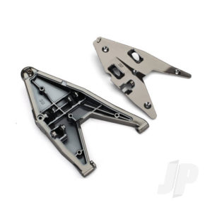 Traxxas Suspension arm, lower right / arm insert (satin black chrome-plated) (assembled with hollow ball)