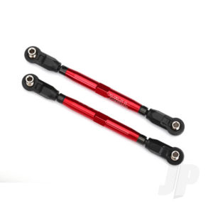 Traxxas Toe links, Front, Unlimited Desert Racer (Tubes Red-anodized, 7075-T6 aluminium, stronger than titanium) (102mm) (2 pcs) (assembled with rod ends and hollow balls) / aluminium wrench, 7mm (1pc)