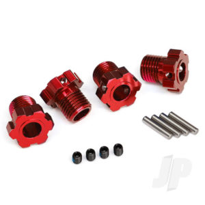 Traxxas Wheel Hubs, splined, 17mm (Red-anodized) (4 pcs) / 4x5 GS (4 pcs) / 3x14mm pin (4 pcs)