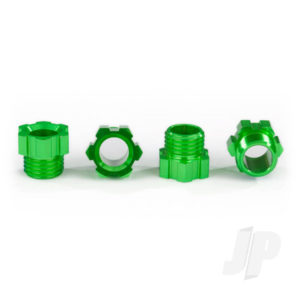Traxxas Aluminium Stub Axle Nut, Green (4 pcs)