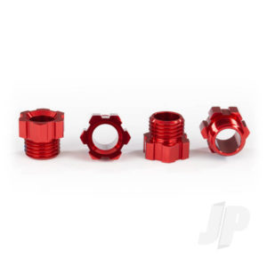 Traxxas Aluminium Stub Axle Nut, Red (4 pcs)