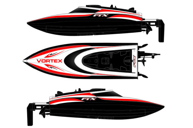 FTX Black Vortex high speed R/C race boat 44cm