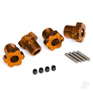 Traxxas Wheel Hubs, splined, 17mm (Orange-anodized) (4 pcs) / 4x5 GS (4 pcs) / 3x14mm pin (4 pcs)