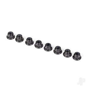 Traxxas Nuts 3mm Nylon Locking Flanged Black (8) TRX2744X