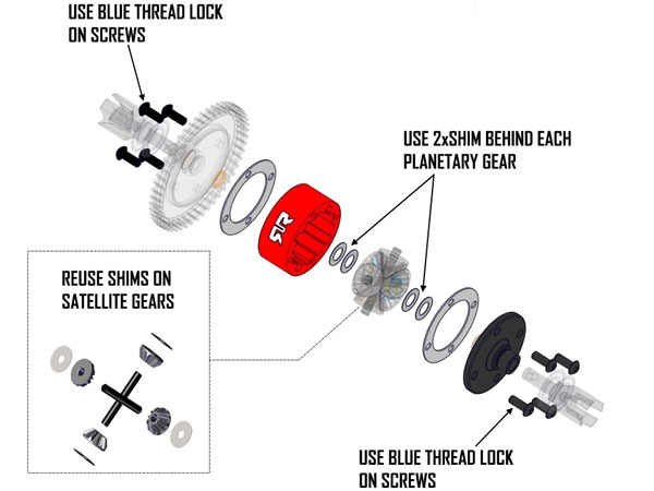 Aluminum Center Diff Set, 50T 200K Z-ARA311118 - Image 2