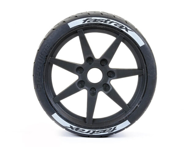 FASTRAX SUPAFORZA FRONT 45° TYRES/BLACK 17MM HEX WHEELS