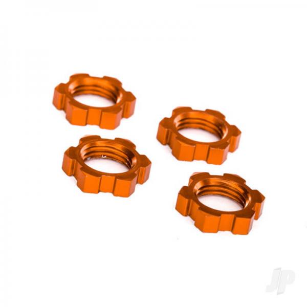 Traxxas Wheel nuts, splined, 17mm, serrated (orangeanodized) (4)