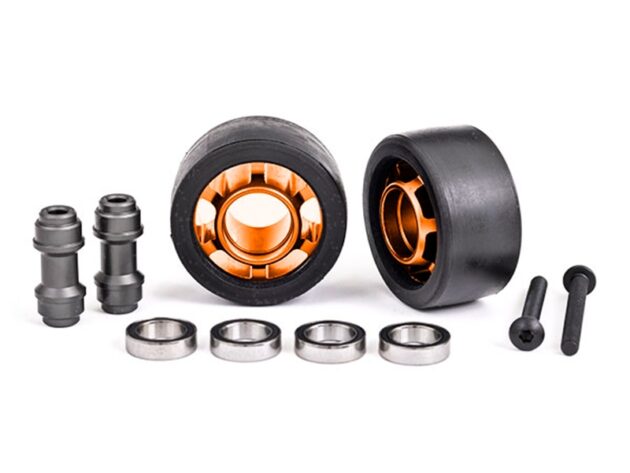 Traxxas 6061-T6 Aluminium Wheelie Bar Wheels Set - Orange Anodized
