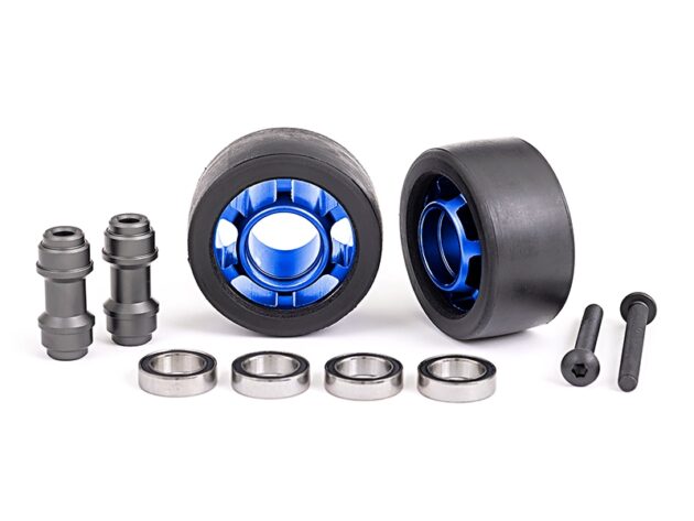Traxxas 6061-T6 Aluminium Wheelie Bar Wheels Set - Blue Anodized