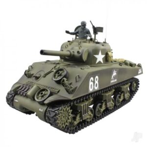 Henglong 1:16 U.S. Medium Tank M4A3 Sherman with Infrared Battle System (2.4GHz Shooter Smoke Sound Metal Gearbox )