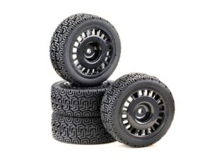 Absima 1:10 Wheel Set Rally Winded Design - Black (4)