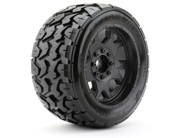 JetKo X-MT Extreme Tyre Tomahawk Belted on TRX X-Maxx Black Rims (2)