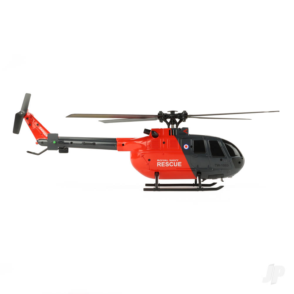 TWISTER BO-105 SCALE 250 FLYBARLESS HELICOPTER GREY/RED TWST1002GR