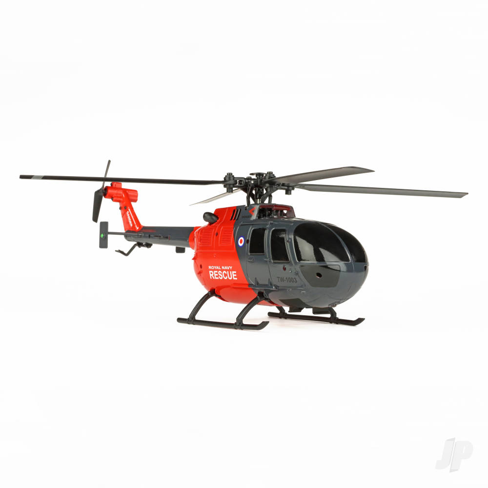 TWISTER BO-105 SCALE 250 FLYBARLESS HELICOPTER GREY/RED TWST1002GR
