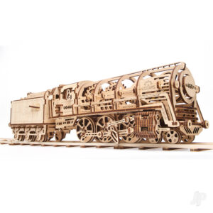 Ugears Locomotive with Tender self-propelled wooden 3D puzzle UGR70012