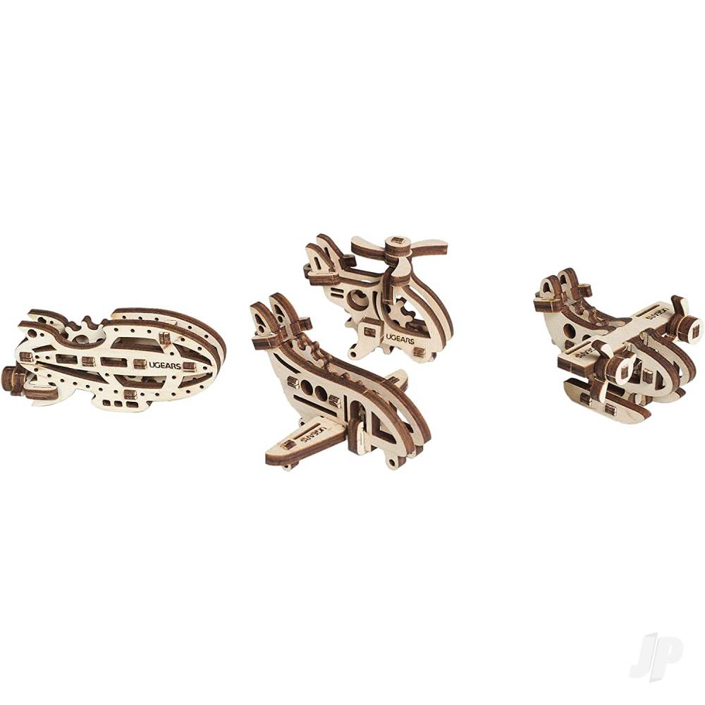 Ugears Fidgets-Aircrafts: Helicopter, Hydroplane, Airship, Airplane UGR70034