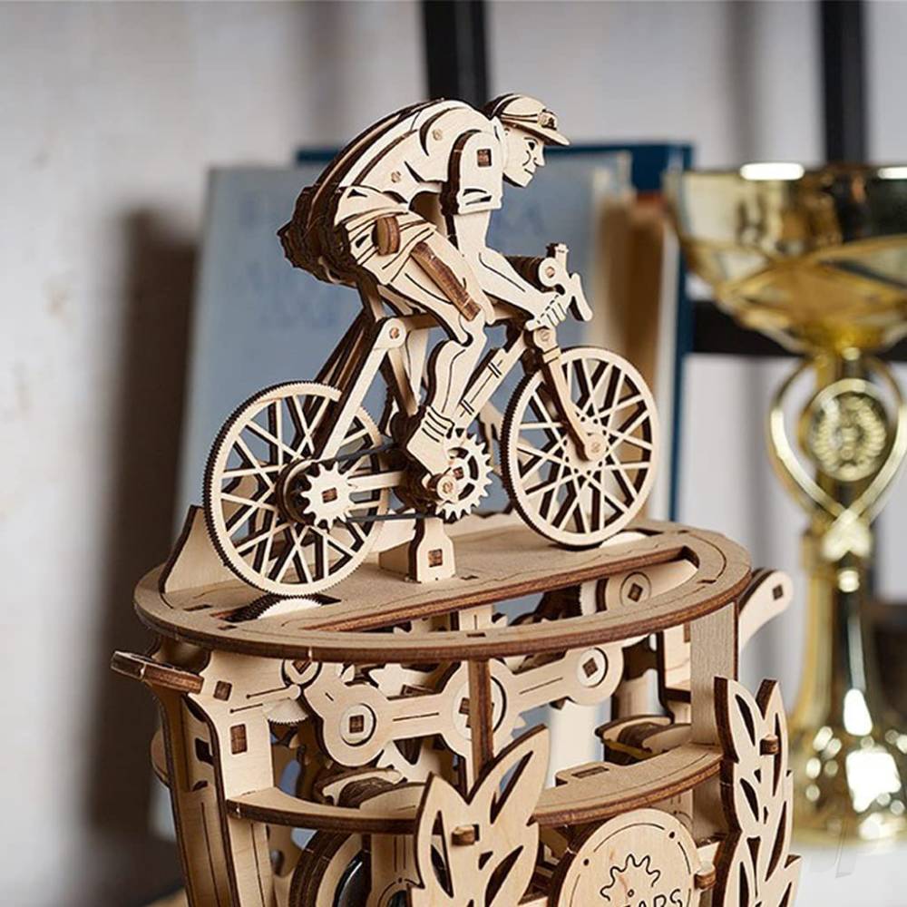 UGEARS Automaton Cyclist – wooden mechanical 3D puzzle UGR70148