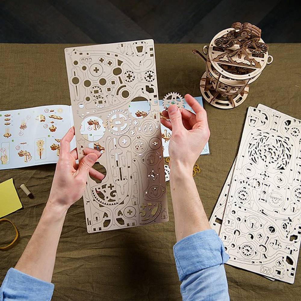 UGEARS Automaton Cyclist – wooden mechanical 3D puzzle UGR70148