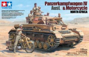 Tamiya Panzerkampfwagen IV Ausf.F & Motorcycle Set "North Africa" 1/35 25208