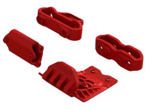 Arrma Gorgon Lower Skid And Bumper Mount Set Red