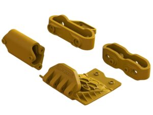 Arrma Gorgon Lower Skid And Bumper Mount Set Orange