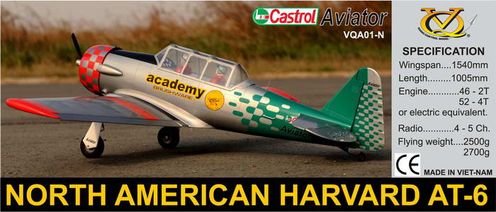 VQ AT-6 Texan 1.54M (EP/GP) CASTROL ARF RC AIRCRAFT VQA01-N