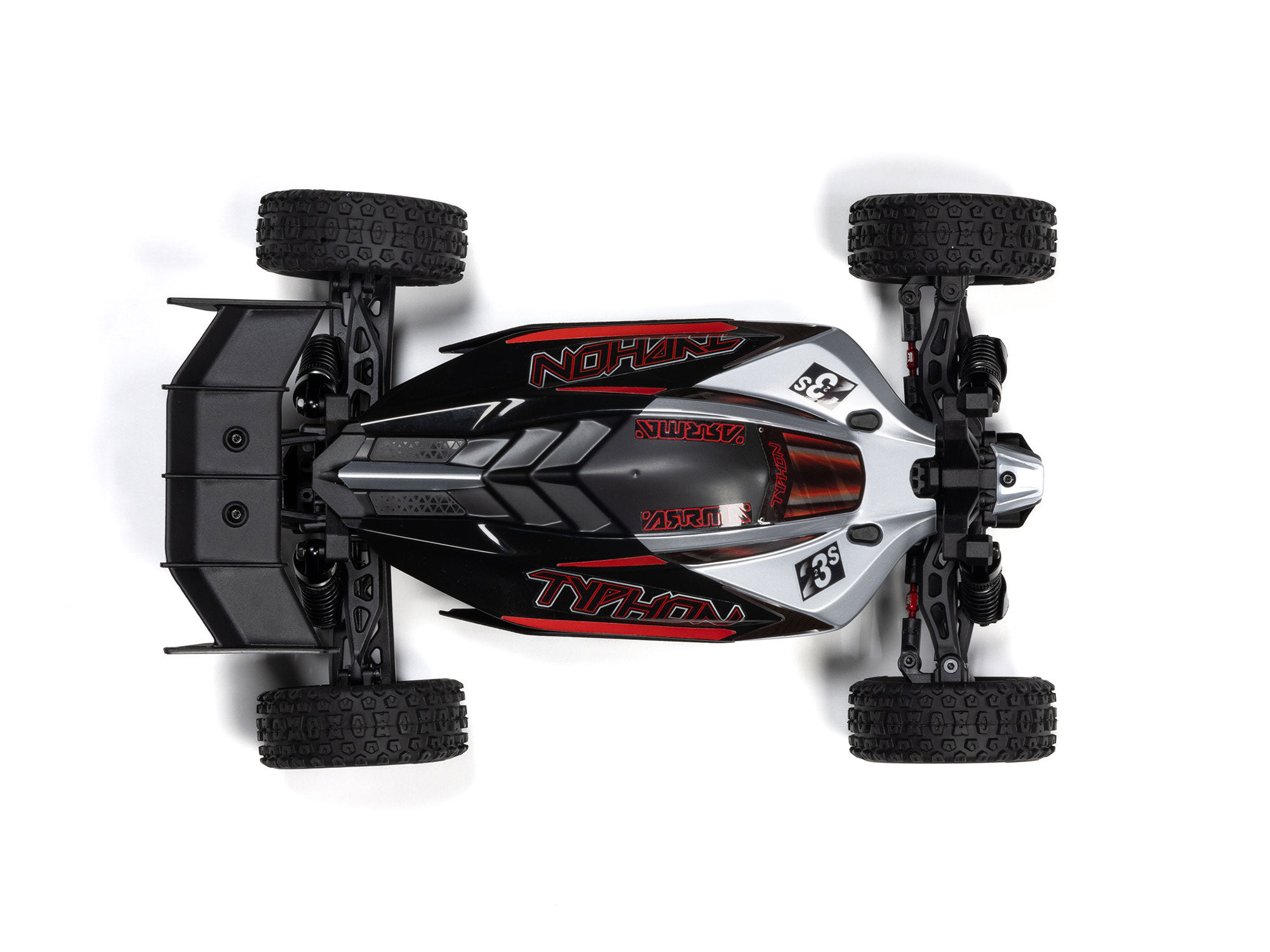 Arrma TYPHON GROM 223S BLX 4X4 (No Batt/Charg) 1/18 Silver C-ARA2306T1